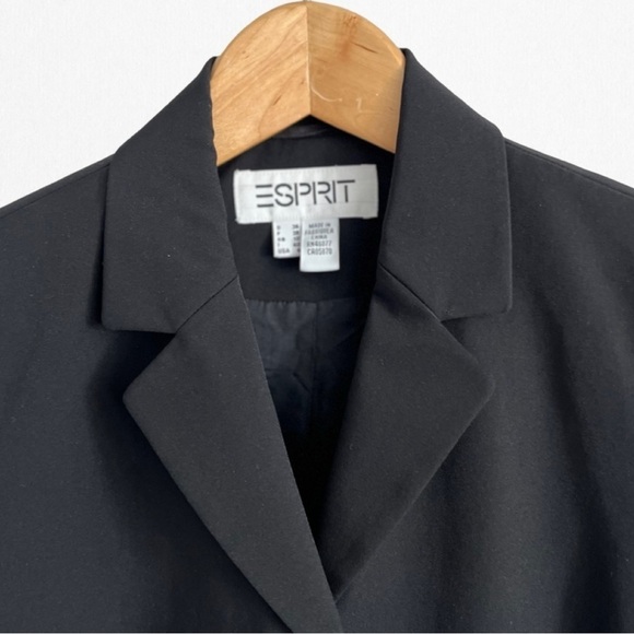 ESPRIT Women’s Black NYLON Lined 3 Button-Up Blazer Size 6 - Picture 3 of 3